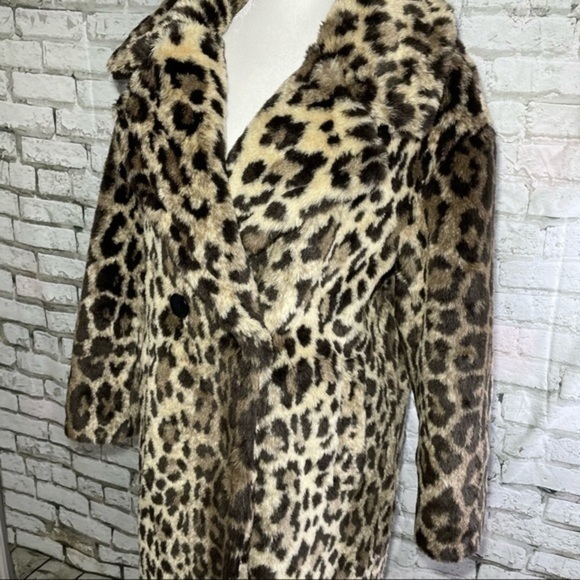 BCBG Tan Leopard Ariel Wool-Blend Peacoat XS - Picture 4 of 15